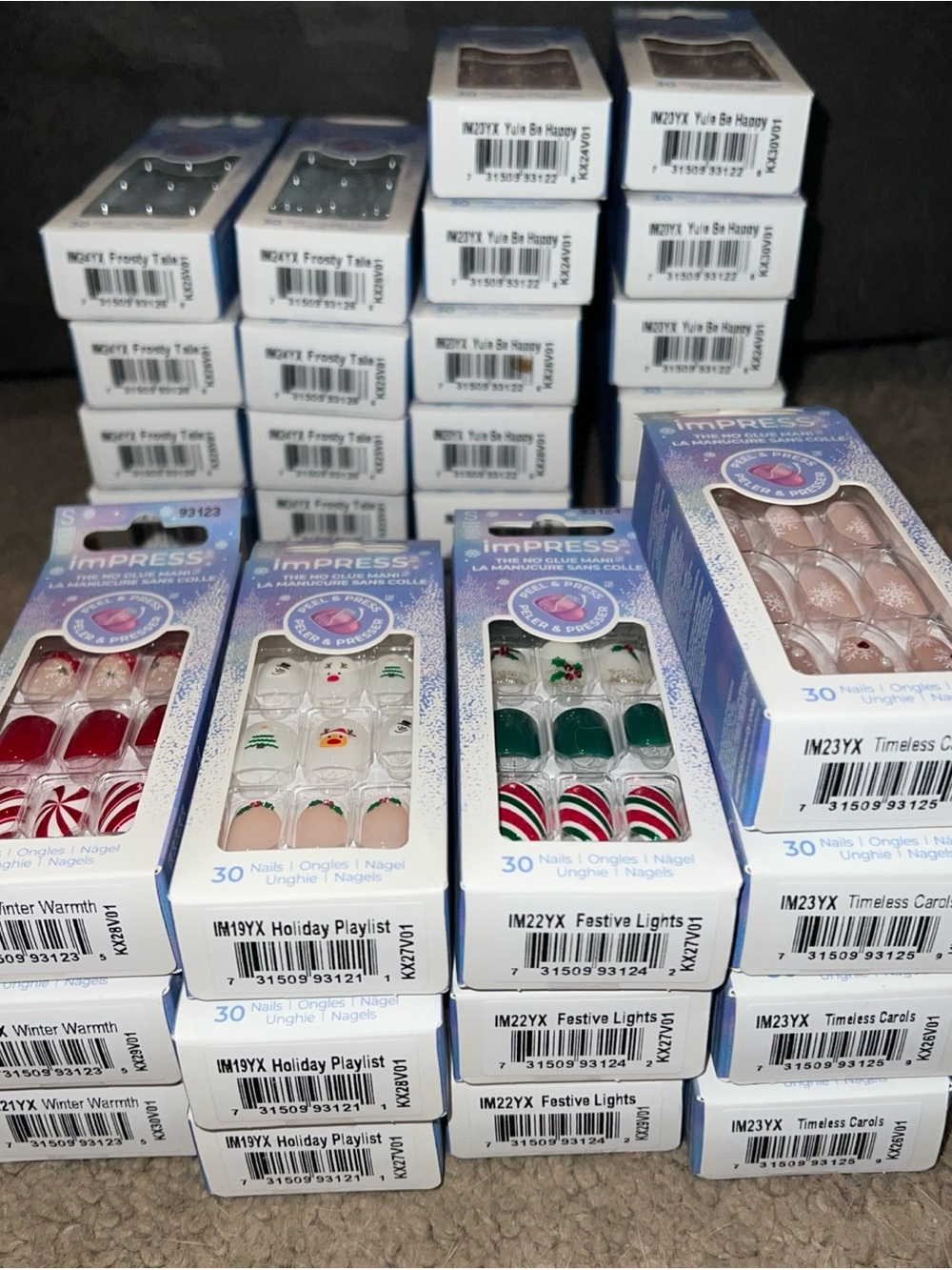 Lot of 35 imPRESS Press-On Nails Set Christmas bundle assorted - Picture 2 of 7